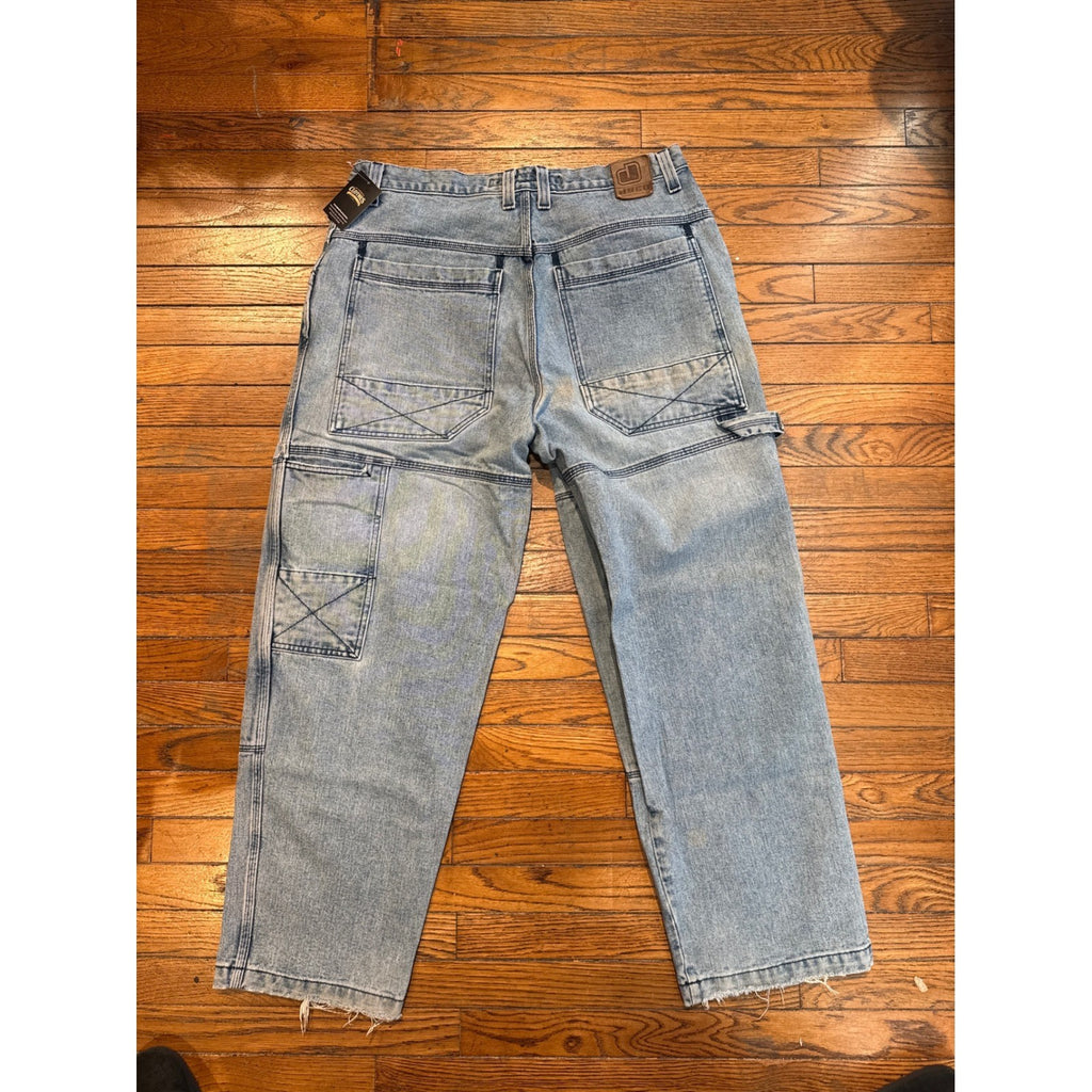 Vintage JNCO Jeans Mens 38x32 Light Wash Baggy Double Knee Carpenter Pants USA