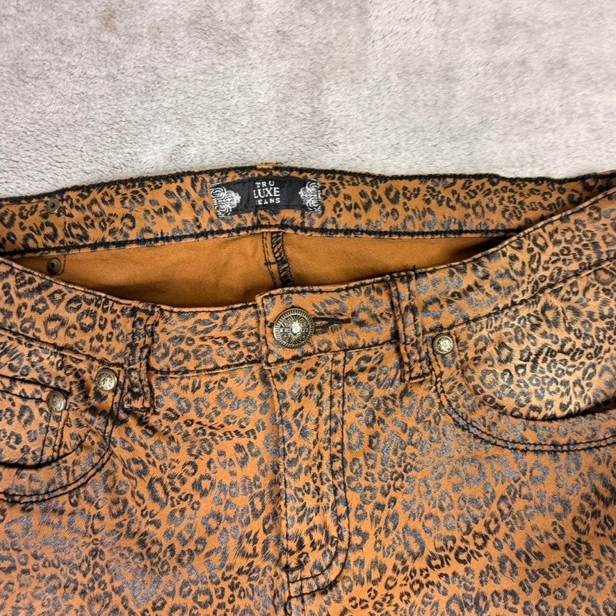Tru Luxe Jeans Women's Leopard Print Skinny Pants Brown Black Size Unknown