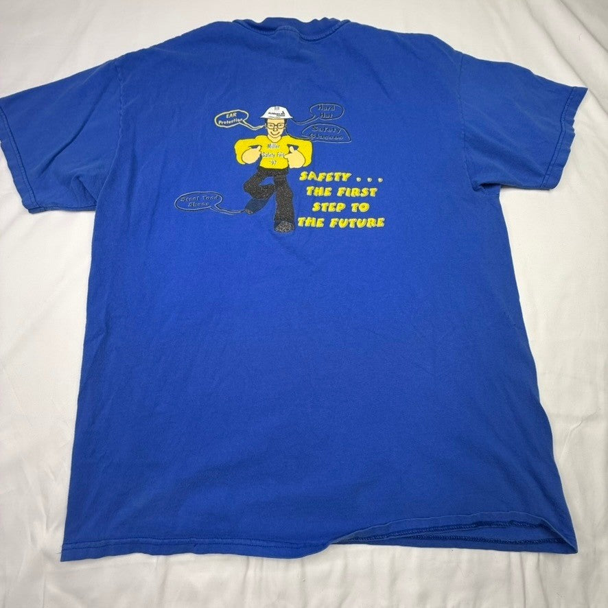 Alabama Power Safety First Pocket T Shirt Blue Hanes Beefy XL Graphic Tee