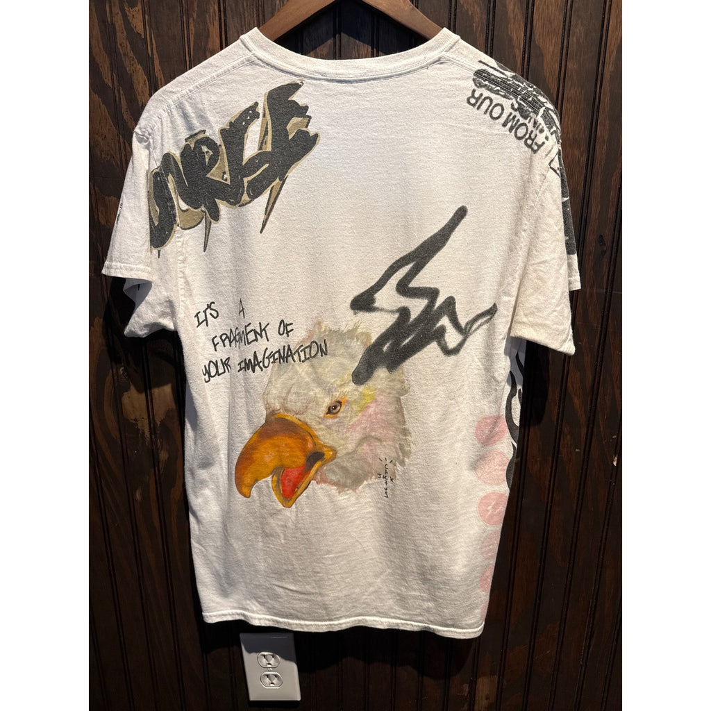 Travis Scott Cactus Jack Graphic Tee Off-White Pink Face Lightning Bolt Shirt