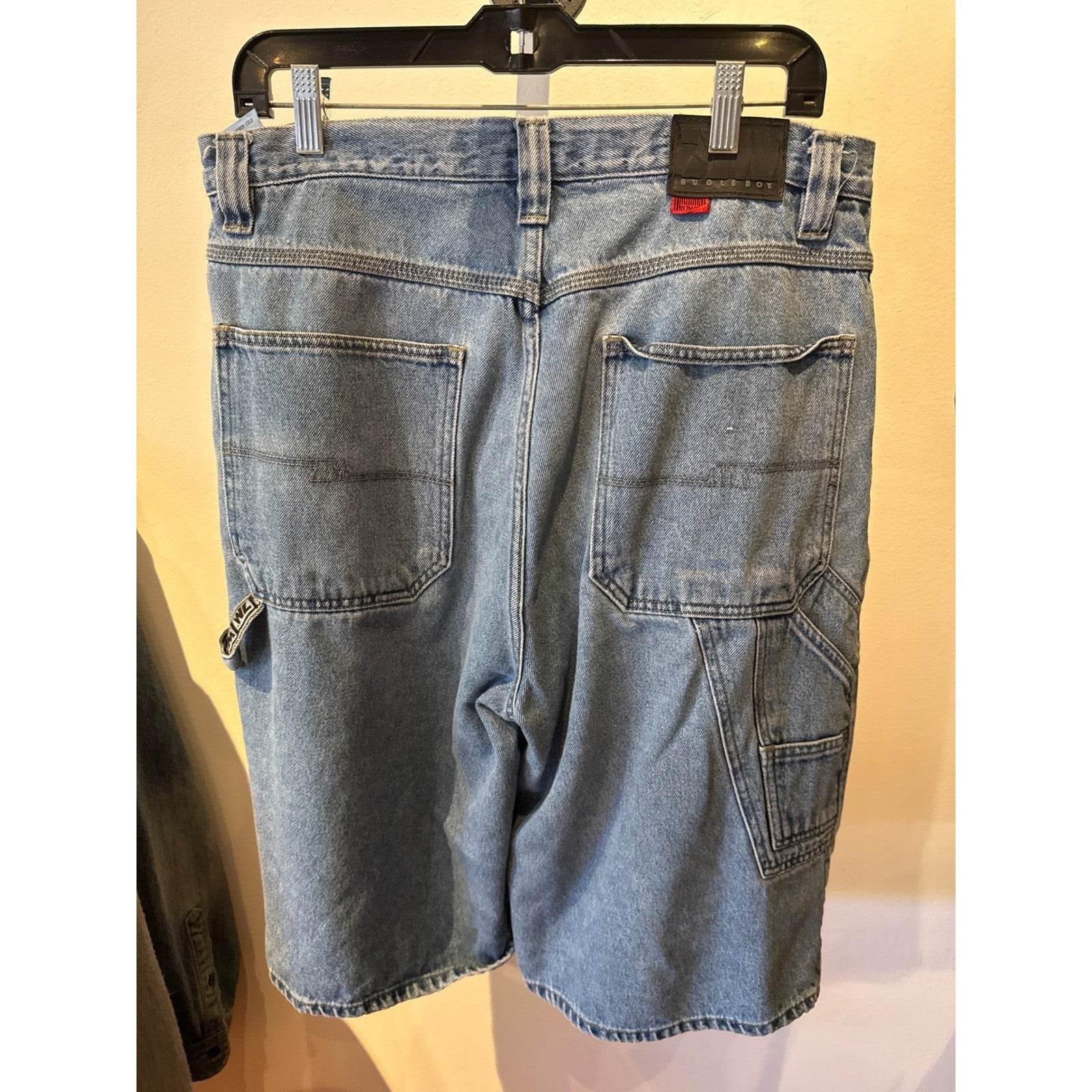 Southpole Mens Carpenter Denim Shorts Blue Baggy Y2K Streetwear 34 x 13