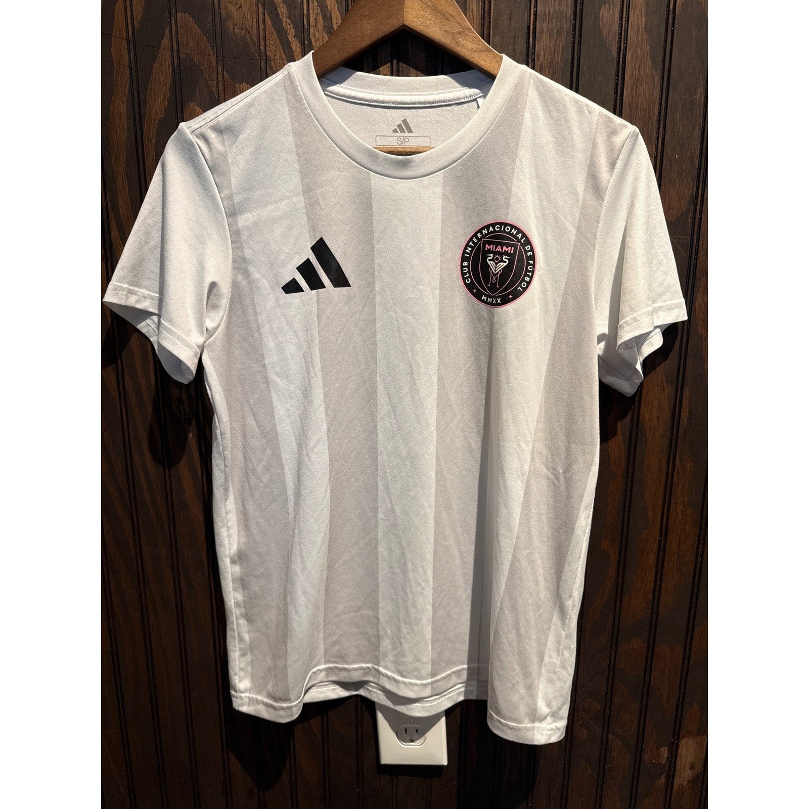 Adidas inter Lionel Messi Miami CF Soccer Jersey White Short Sleeve Small 18x25