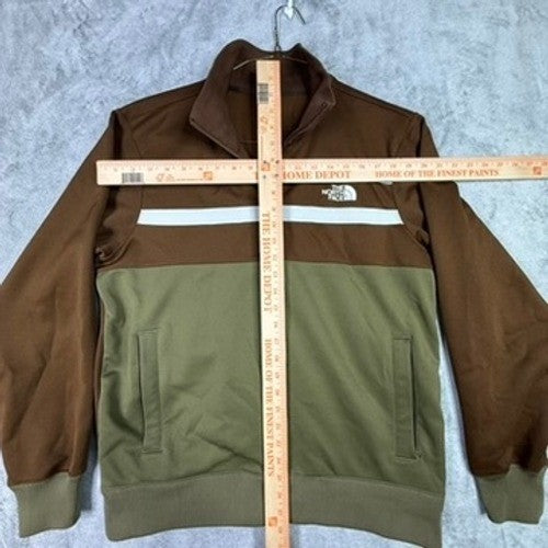 The North Face Track Jacket Brown Olive Green White Stripe Full Zip Mens M