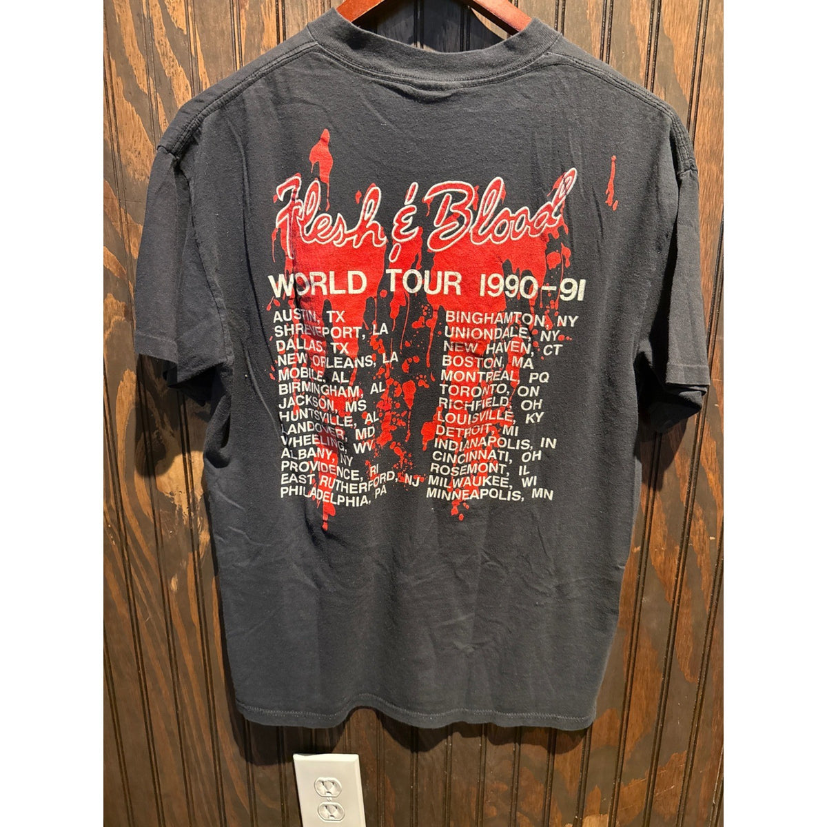 Vintage Poison Band T-Shirt 90s Glam Metal Rock Graphic Tee Black Single Stitch