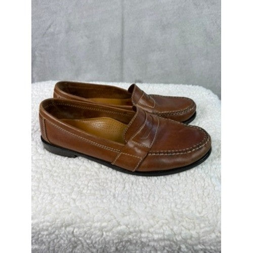 Cole Haan Mens 10M Penny Loafer Leather Brown Driving Moccasins Shoes