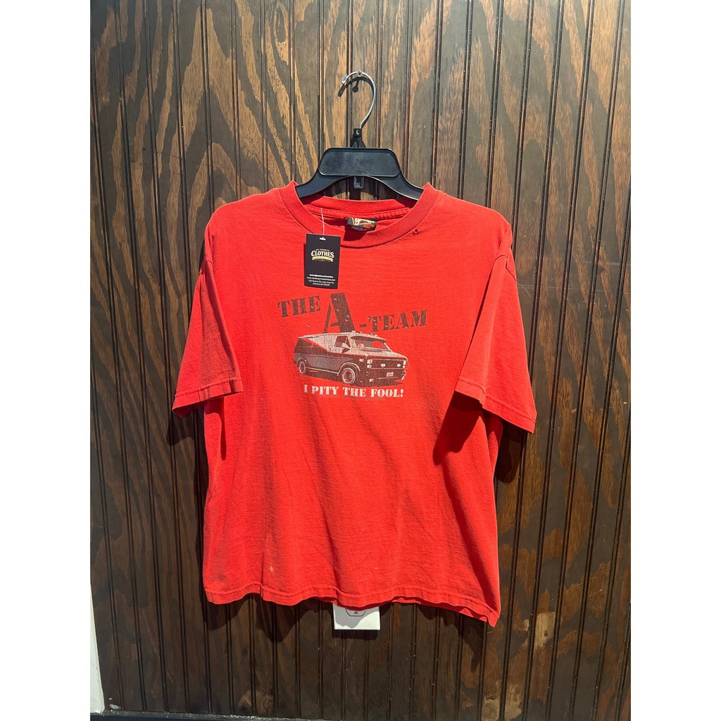 Vintage The A-Team I Pity The Fool Red Graphic T-Shirt 80s TV Show Van 26x20