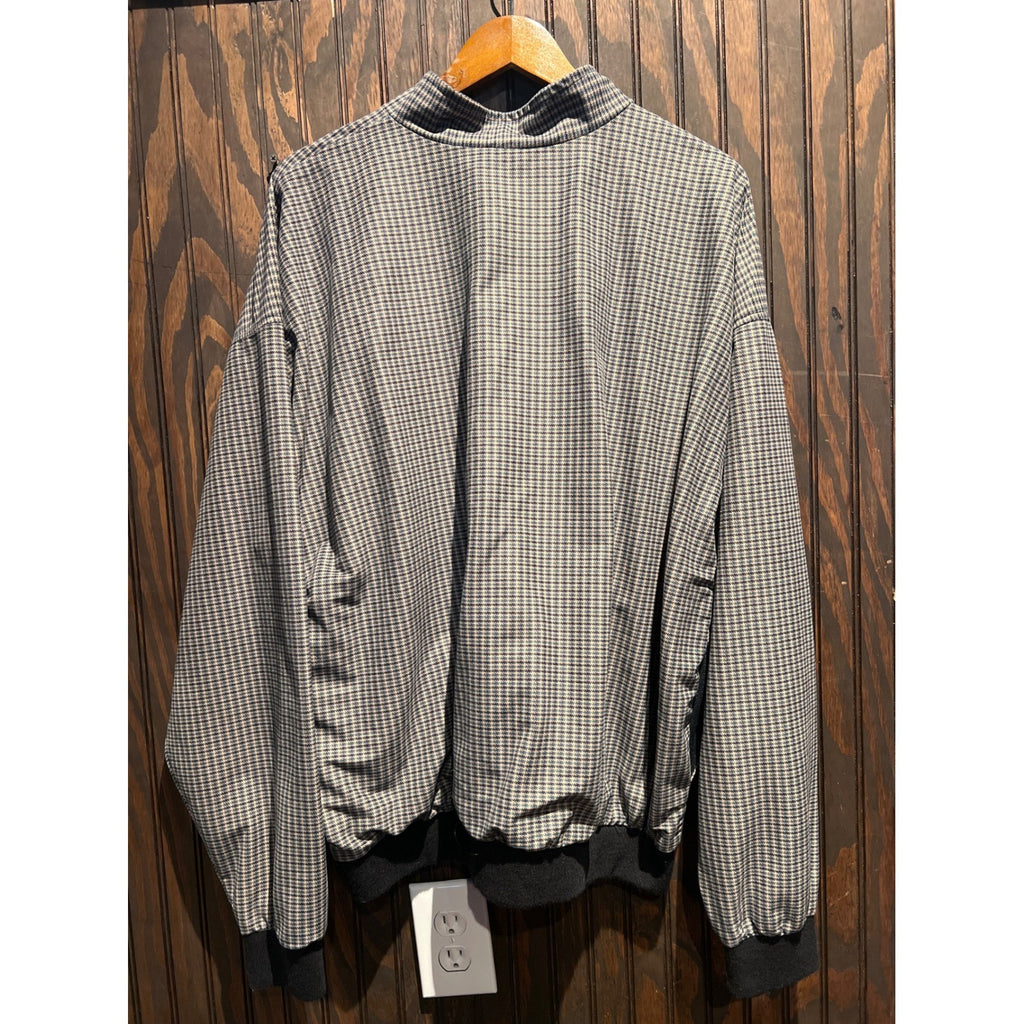 Vintage Field of Dreams Quarter Zip Jacket Blue Check Windbreaker Mens XL 26x28