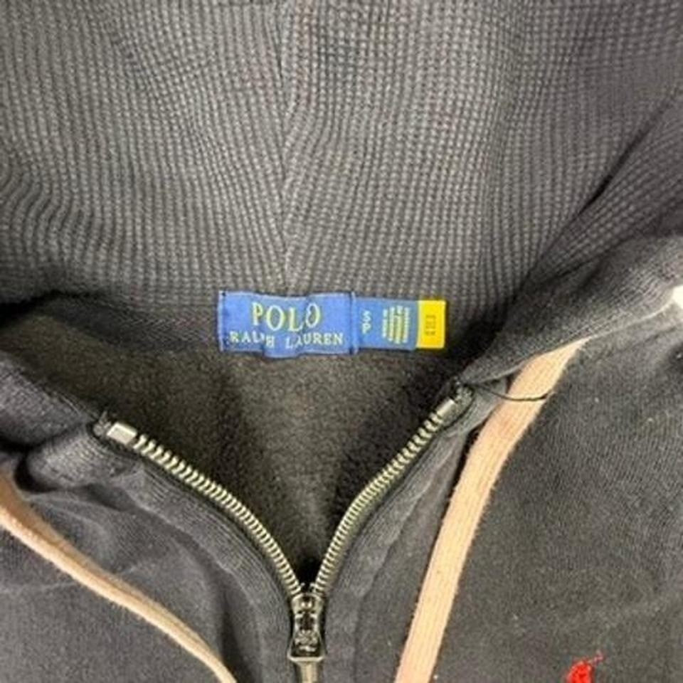 Polo Ralph Lauren Men's Charcoal Gray Full Zip Hoodie Red Pony Logo Size M