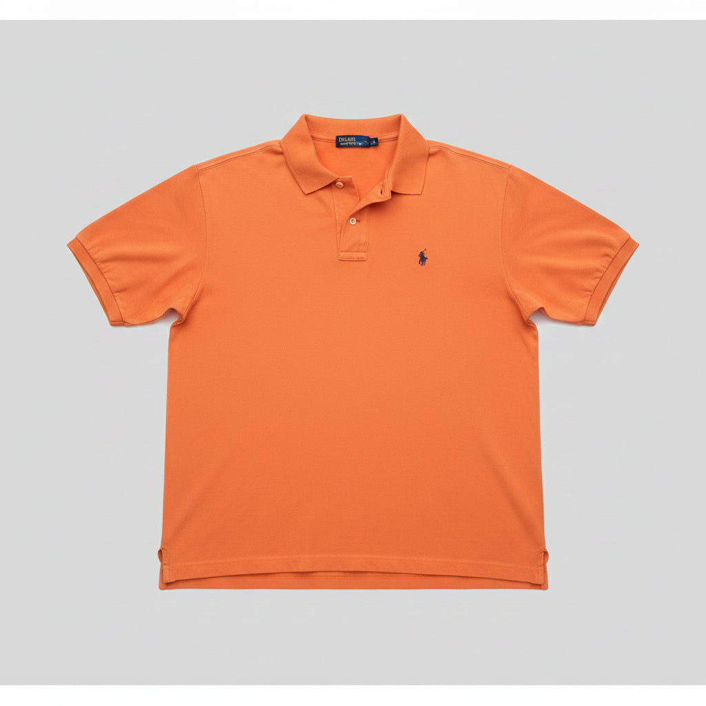 Polo Ralph Lauren Mens Orange Short Sleeve Pony Logo Polo Shirt XL