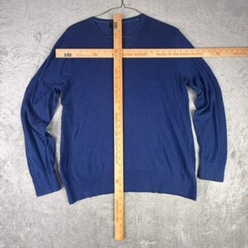 Banana Republic Luxe Sweater Collection Mens XL Blue V-Neck Pullover Sweater