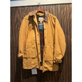 Vintage Woolrich Barn Coat Canvas Field Jacket Leather Collar Yellow 22x33