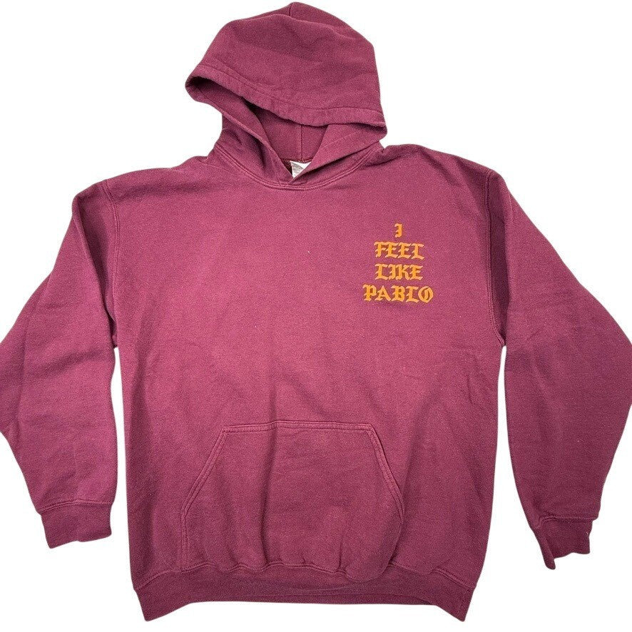 Kanye West I Feel Like Pablo Hoodie Burgundy Orange Graphic Print