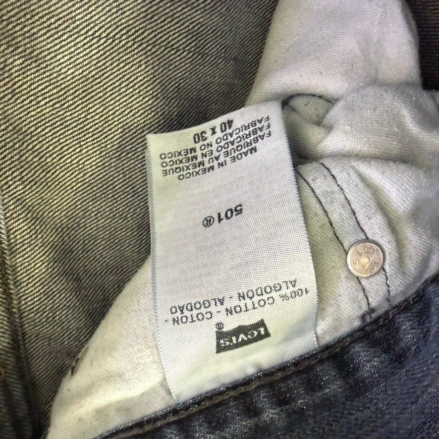 Levi's 501 Jeans Mens 40x30 Dark Wash Straight Leg Button Fly Cotton