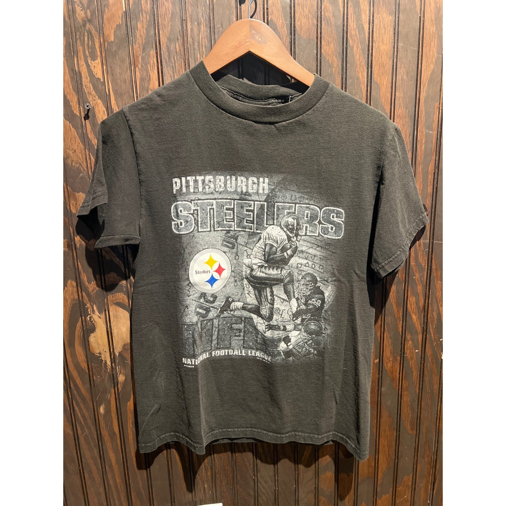 Vintage Lee Sport Pittsburgh Steelers NFL Graphic T-Shirt Faded Black Large