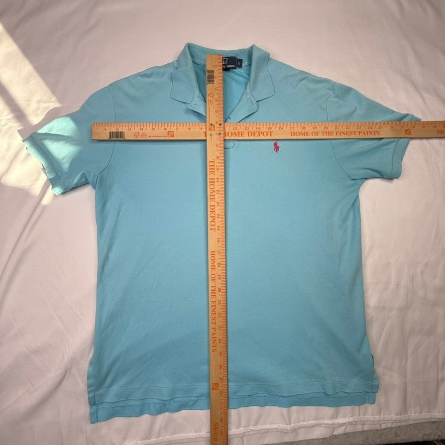 Polo Ralph Lauren Mens Turquoise Short Sleeve Polo Shirt Size L