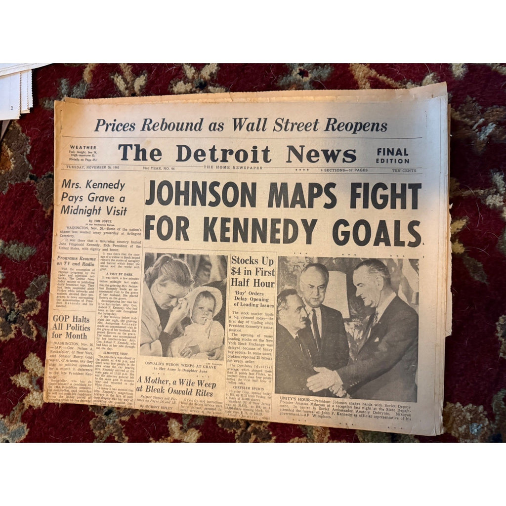 Vintage Newspaper Lot 1963 JFK Detroit News 2003 aftermath of the JFK assassin