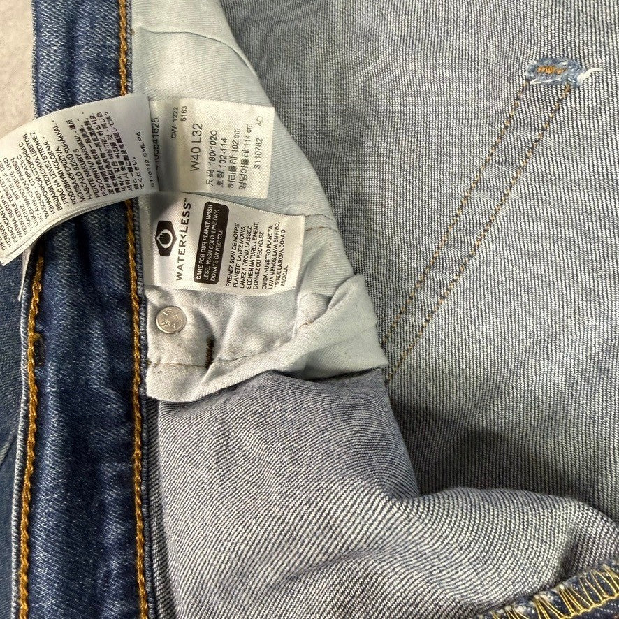 Levi Strauss 505 Mens Jeans W40 L32 Blue Medium Wash Straight Fit Denim Pants