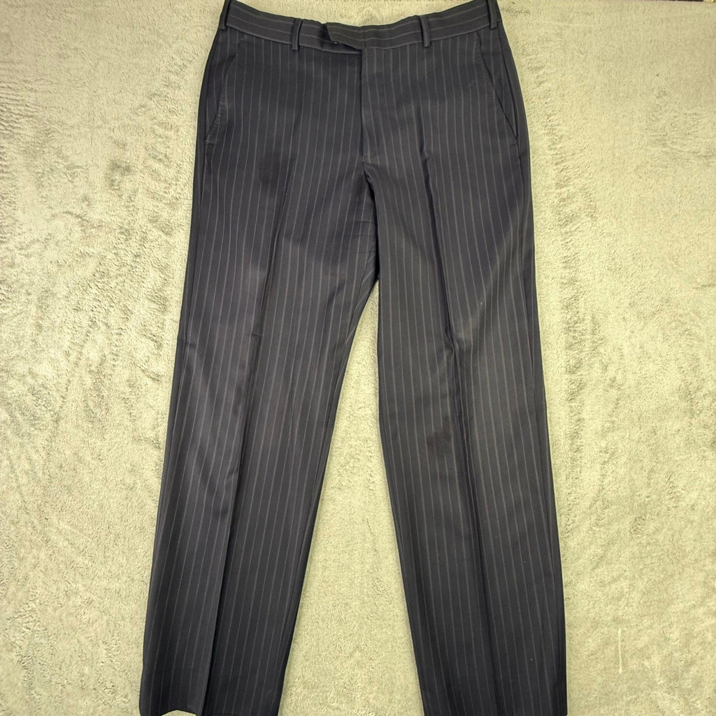 Z Zegna Mens Pinstripe Blazer Navy Blue Wool 2-Button Suit Jacket 50R 280CG4