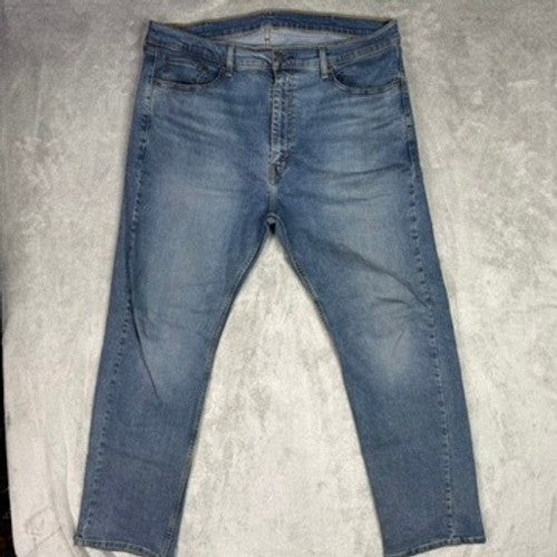 Levi Strauss 501 Mens Jeans W38 L32 Button Fly Blue Denim Straight Leg
