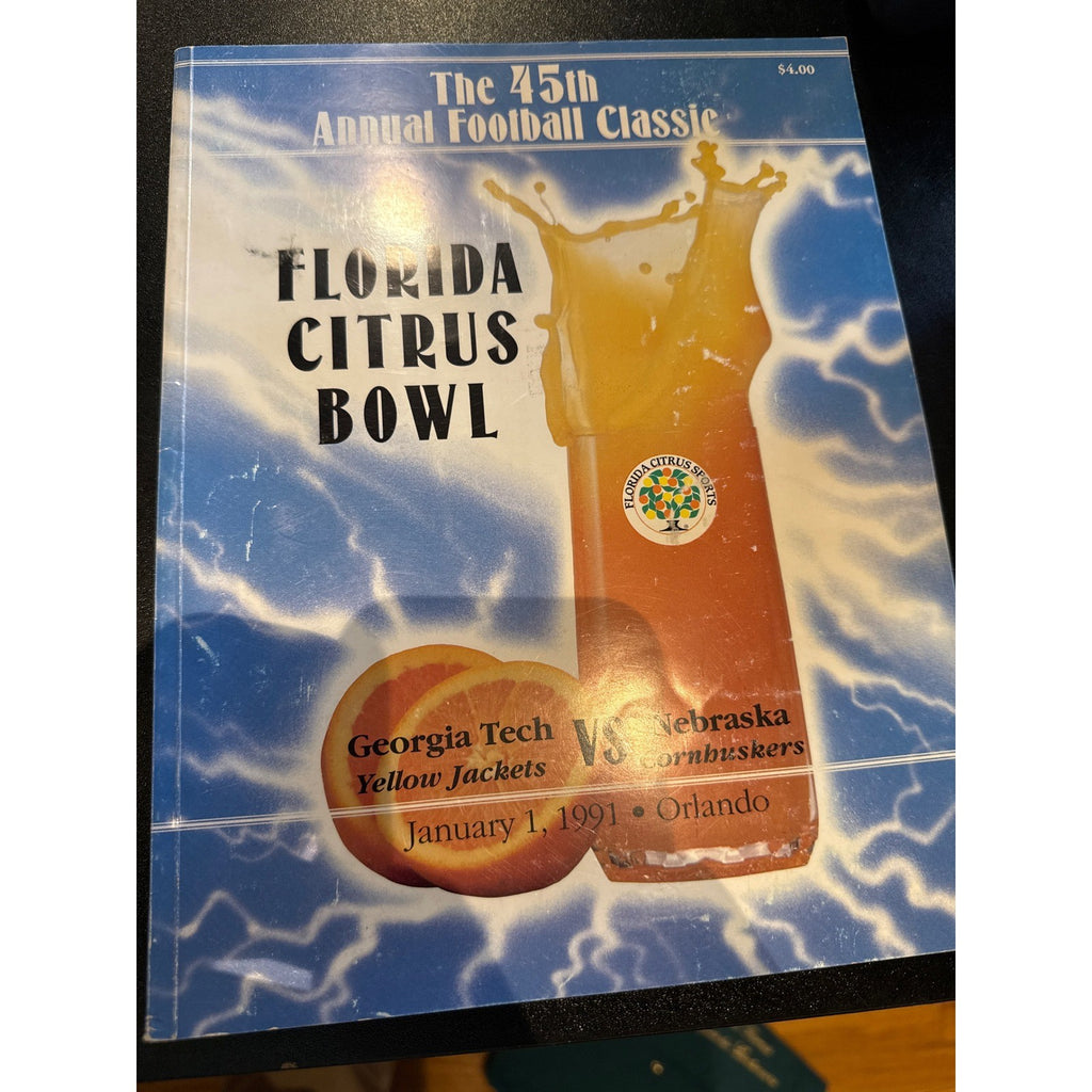 1991 Florida Citrus Bowl Program Georgia Tech vs Nebraska Football Classic 45th