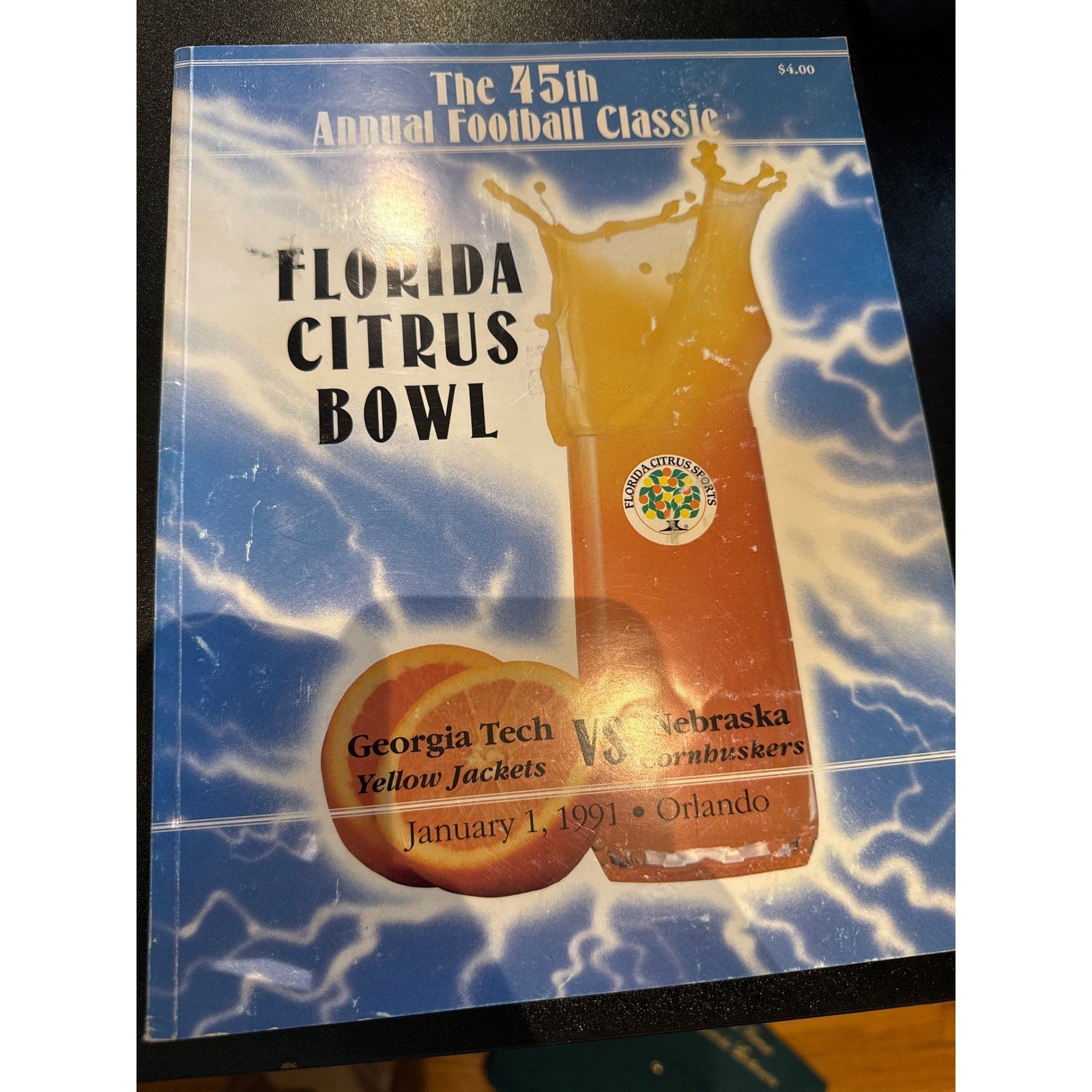 1991 Florida Citrus Bowl Program Georgia Tech vs Nebraska Football Classic 45th