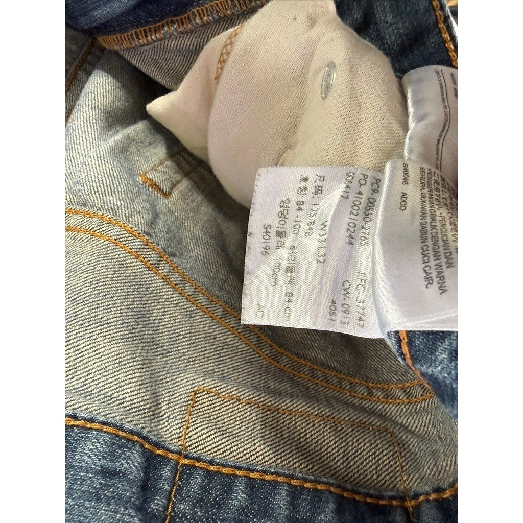 Levi's 505 Mens Jeans 34x32 Light Wash Straight Fit Denim Pants