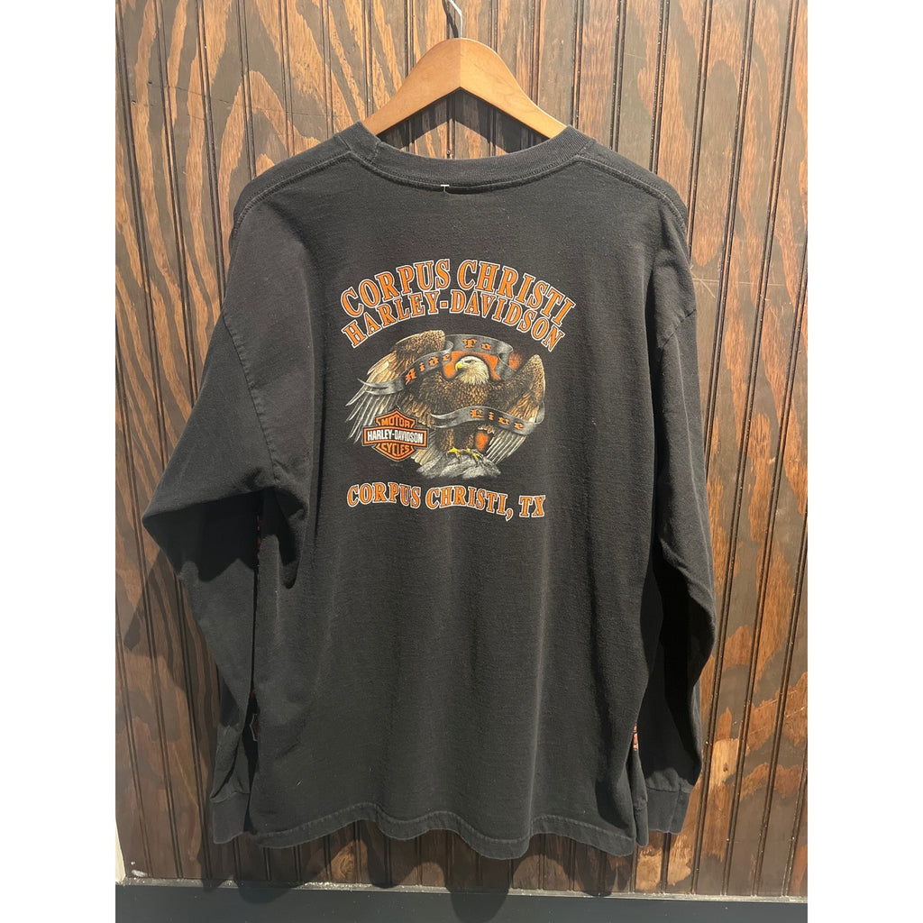 Harley Davidson 105th Anniversary Long Sleeve Shirt Black Winged Skull Mens XL