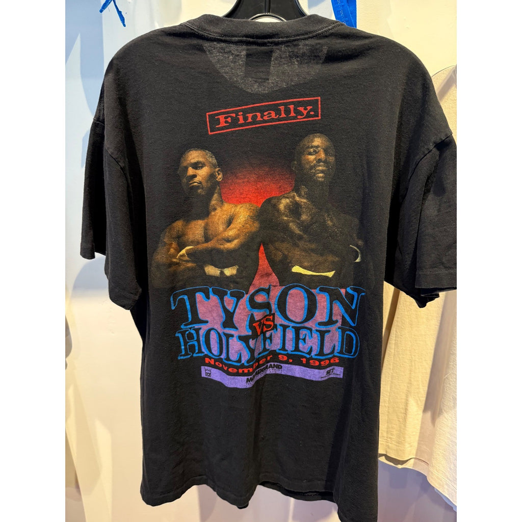 Vintage 1996 Mike Tyson vs Holyfield MGM Grand Boxing Shirt Black XL 23x28