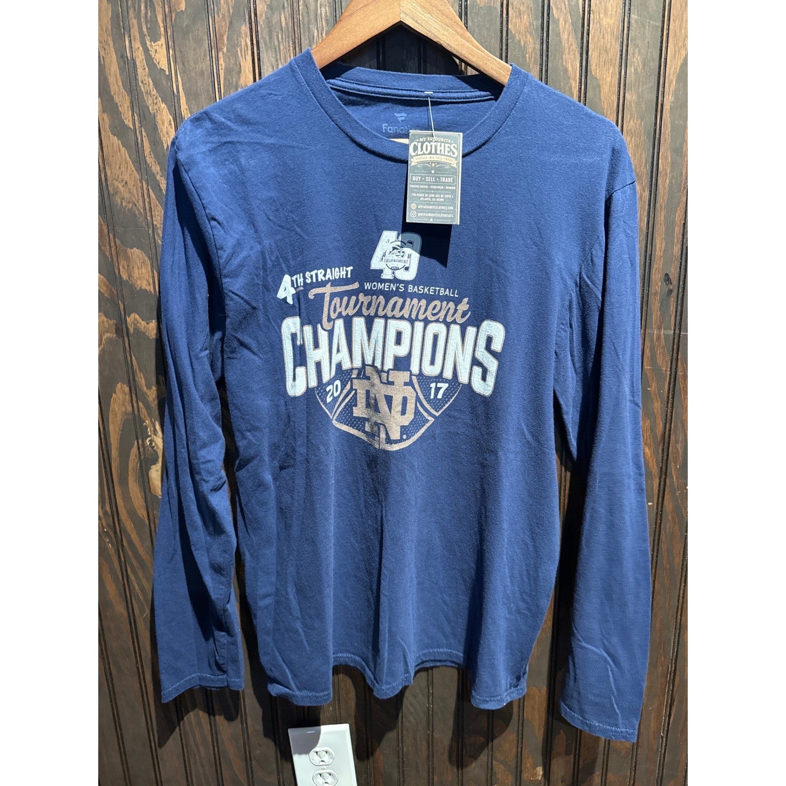 Fanatics Notre Dame Women's Basketball 2017 Tournament Champions Navy LS Shirt