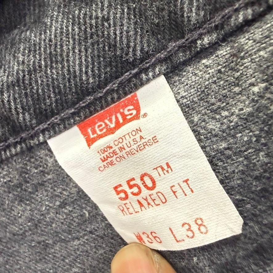 Levi's 550 Relaxed Fit Men's 38x30 (Actual 36x29) Black Vintage USA Orange tab