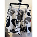 Nike Mens All Over Print Swoosh French Terry Shorts White Black Grey XL