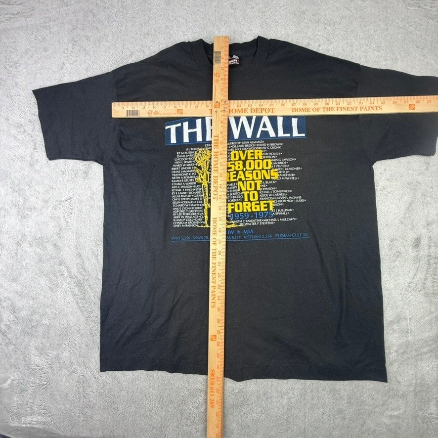 Vintage Vietnam Veterans Memorial The Wall T Shirt POW MIA 1959-1977 Black XXL