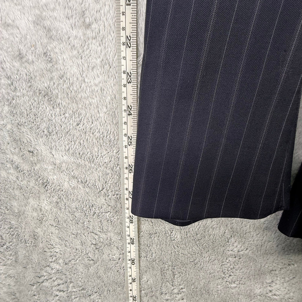 Z Zegna Mens Pinstripe Blazer Navy Blue Wool 2-Button Suit Jacket 50R 280CG4