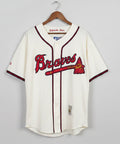 Vintage Milwaukee Braves Starter Cooperstown Collection Jersey Cream Mens XL