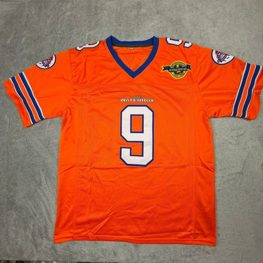 The Waterboy Bobby Boucher 9 Football Jersey Orange Blue Mens M