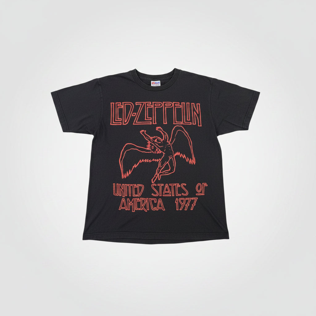 Led Zeppelin United States of America 1977 Tour T Shirt Black Graphic Tee Mens