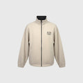 USA Olympic Fleece Jacket Mens Full Zip Beige Black Collar