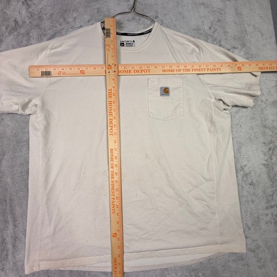Carhartt Force Relaxed Fit T Shirt Mens 2XL Beige Short Sleeve Pocket Tee