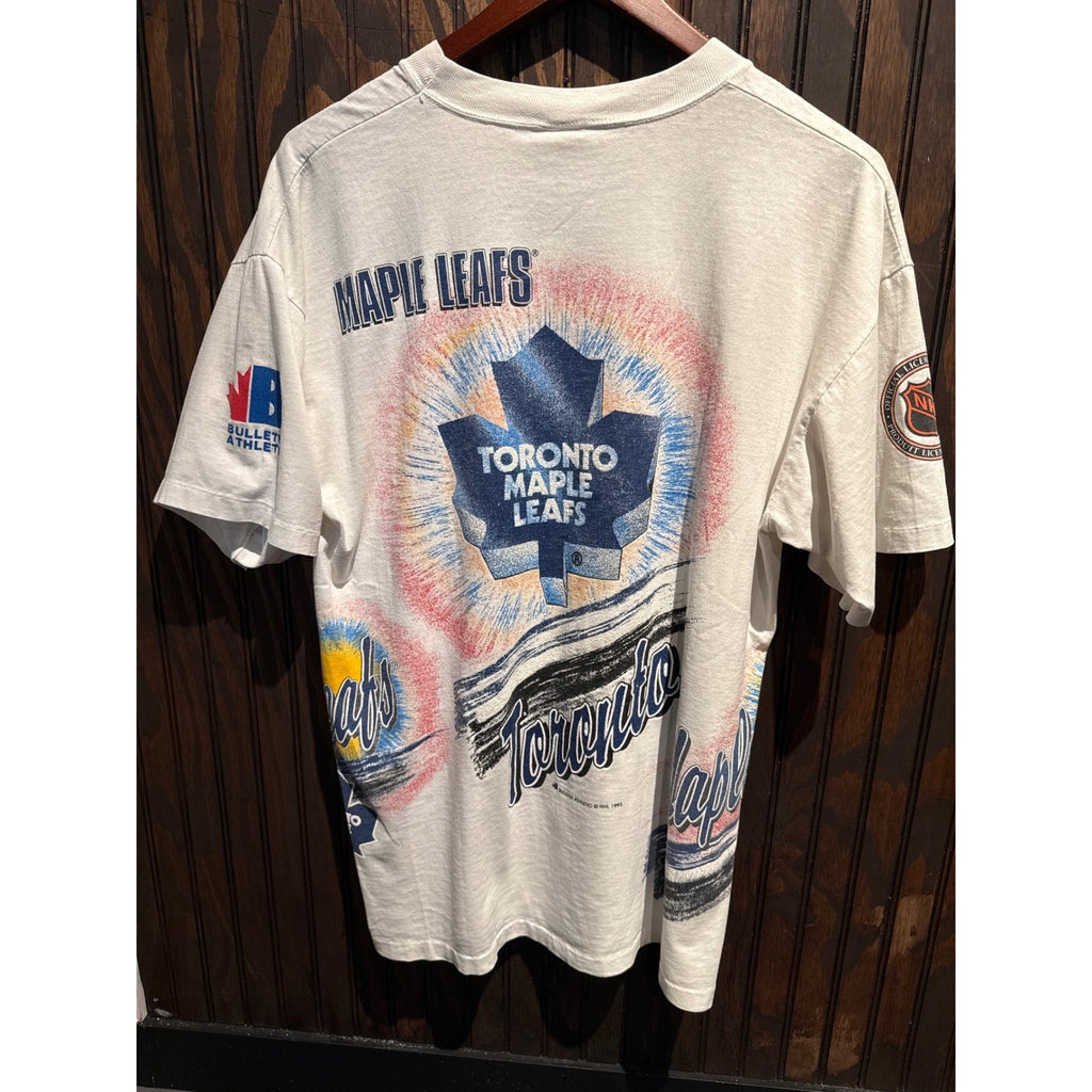 Vintage Toronto Maple Leafs Goalie T-Shirt All Over Print 90s Bulletin Athletic