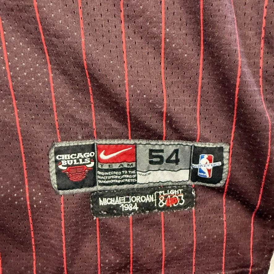 Chicago Bulls Scottie Pippen 33 Red Pinstripe Basketball Jersey Team Size 54
