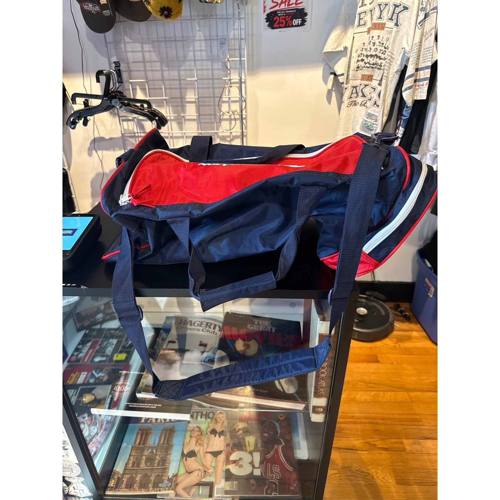 Vintage Champion Atlanta 1996 Olympic Games NBC Duffel Bag Red Navy Blue Retro
