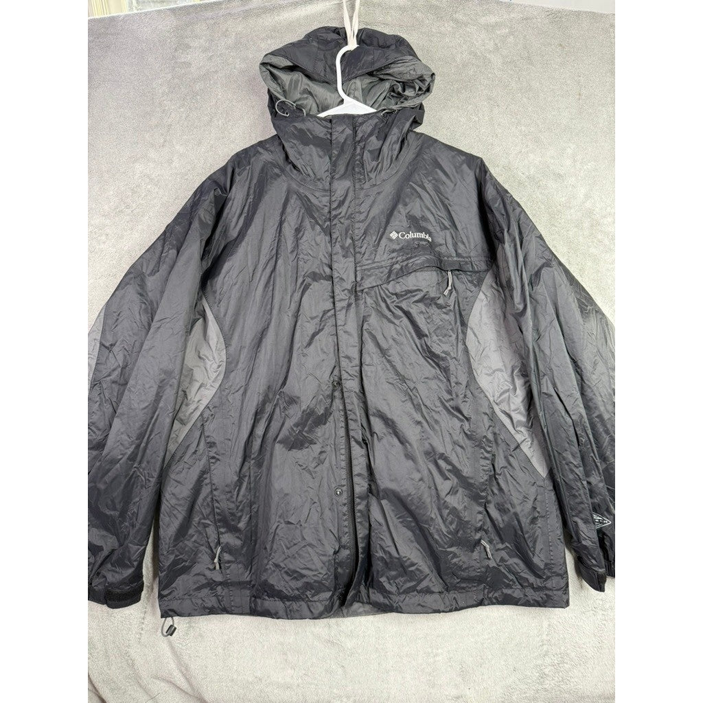 Columbia Omni Tech Waterproof Breathable Jacket Hooded Dark Gray Mens XL