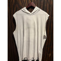 MM6 Maison Margiela Mens Sleeveless Hoodie White Graphic Mesh Hood Oversized XL
