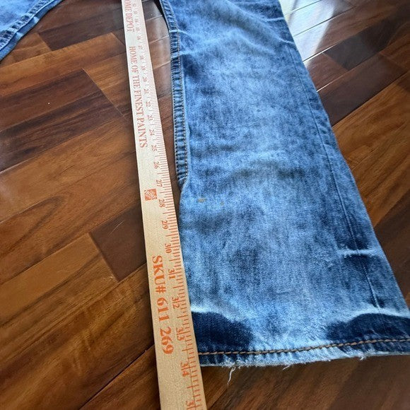 True Religion Section Straight Blue Acid Wash Denim Jeans Mens size 40