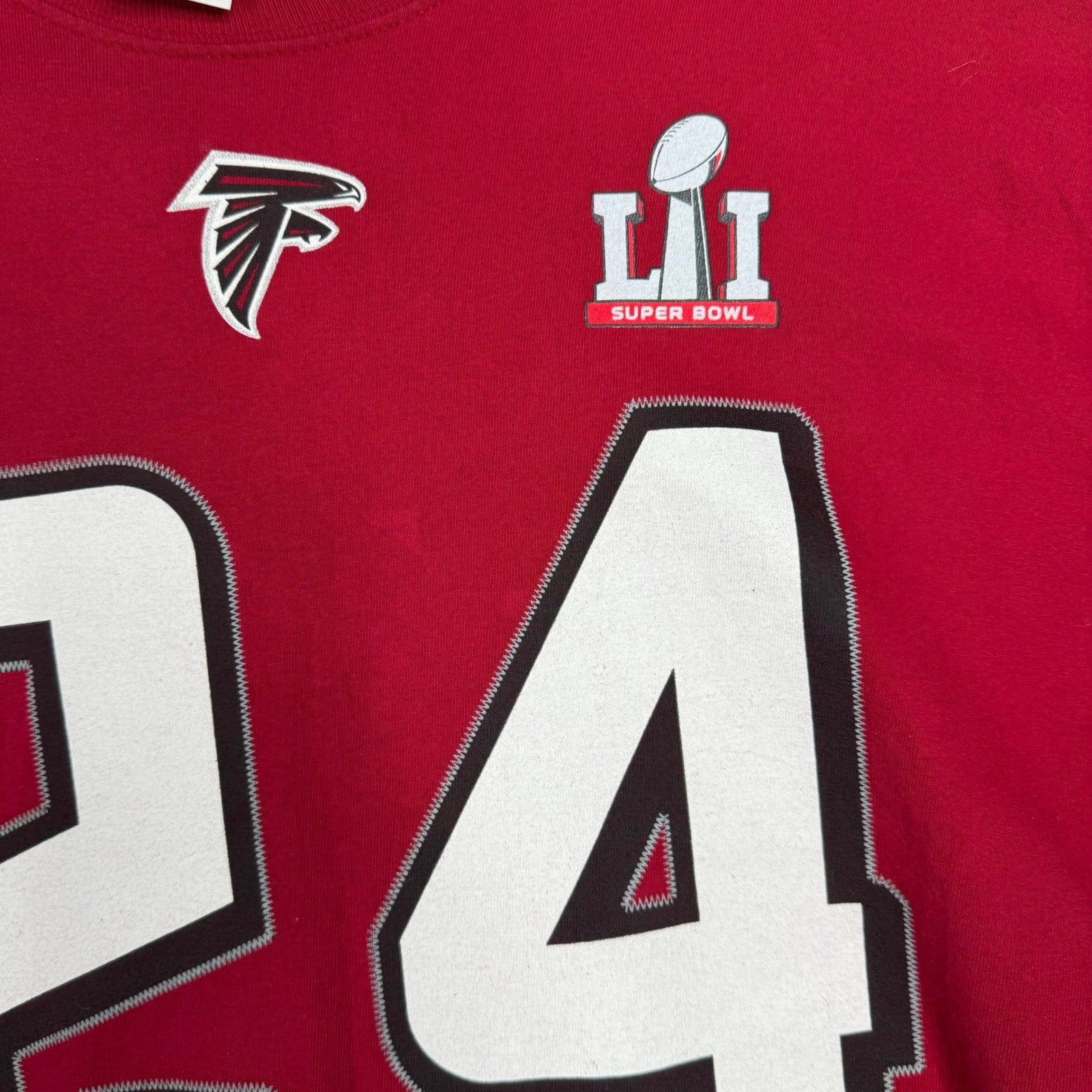 Atlanta Falcons Super Bowl LI Jersey T Shirt Matt Ryan 24 Majestic Red 2XL