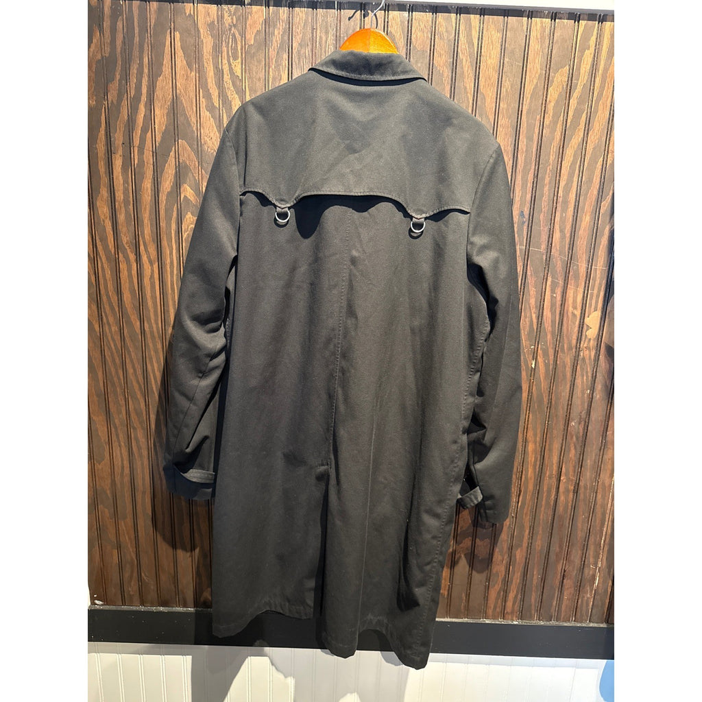 Supreme Trench Coat Black Plaid Lined D-Ring Epaulets Mens Long Jacket