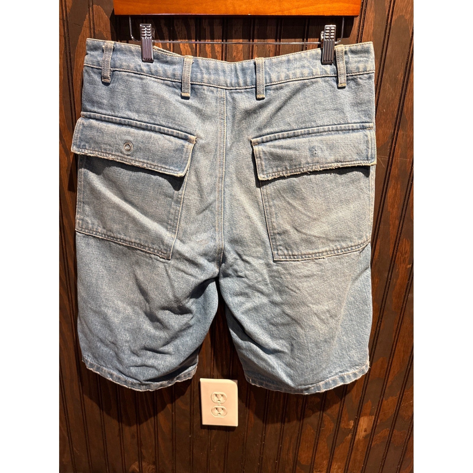 Marithe Francois Girbaud Mens 32 Blue Denim Shorts Red Side Stripe Vintage Y2K