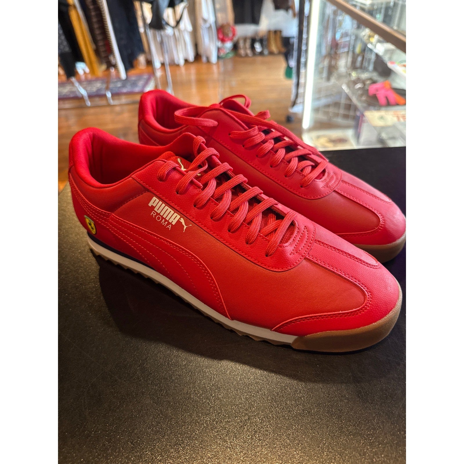 Puma Roma Ferrari Rosso Corsa Red Mens Motorsport Sneakers 306083-01