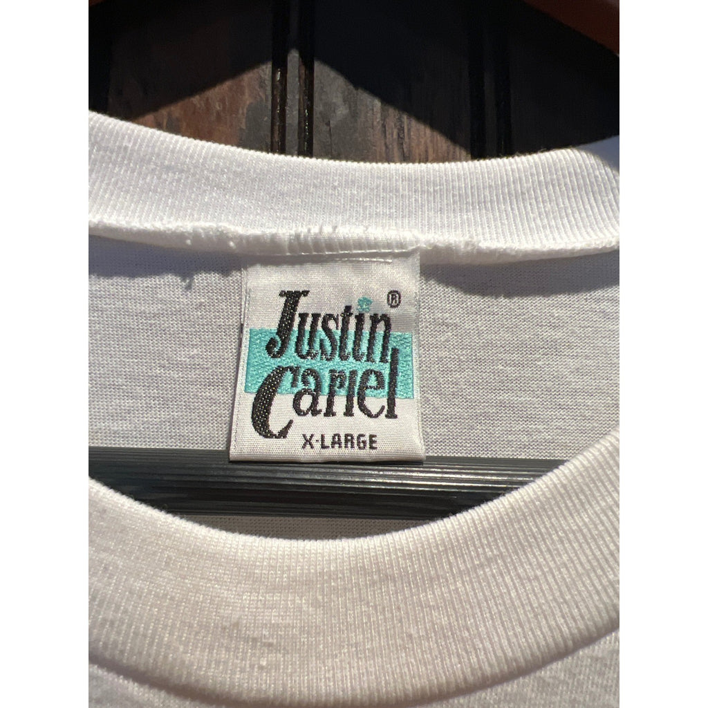 Vintage Philippines Sailboat Graphic T-Shirt White Single Stitch Justin XL 90s