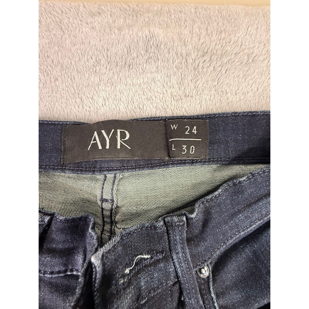 AYR Skinny Jac Dark Indigo Denim Jeans Womens Size 24x30 Made in USA